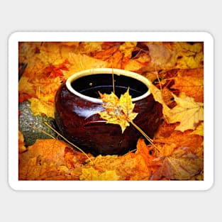 Bowl and Leaves Sticker